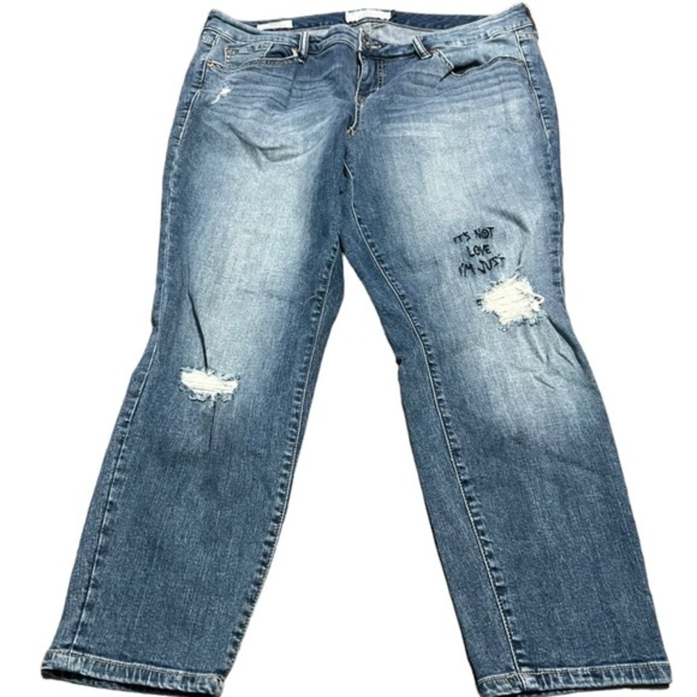 Torrid Skinny Blue Distressed Blue Jeans Size 16